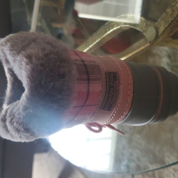 London Fog shoes girls size 6M Lil Tottenham pink / grey boots water res… - Picture 8 of 13